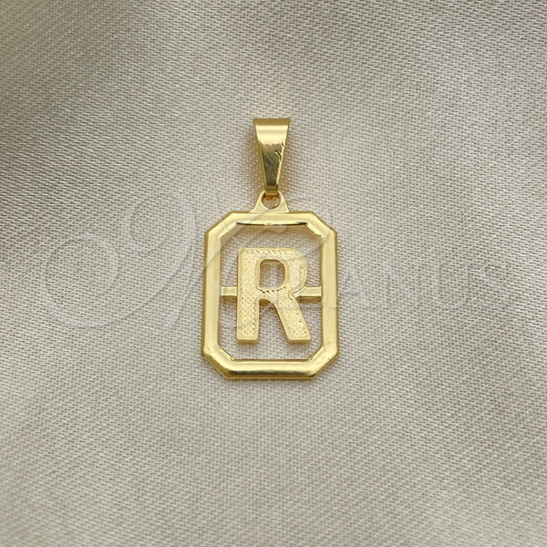 Dije Elegante 05.02.0069.18 Oro Laminado, Diseño de Iniciales, Pulido, Tono Dorado