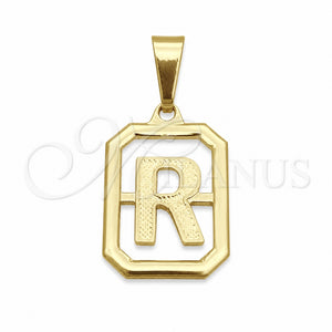 Dije Elegante 05.02.0069.18 Oro Laminado, Diseño de Iniciales, Pulido, Tono Dorado