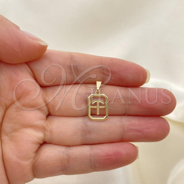 Dije Elegante 05.02.0069.20 Oro Laminado, Diseño de Iniciales, Pulido, Tono Dorado