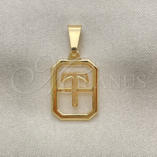 Dije Elegante 05.02.0069.20 Oro Laminado, Diseño de Iniciales, Pulido, Tono Dorado