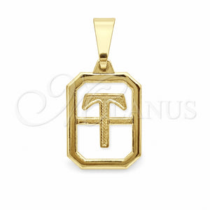 Dije Elegante 05.02.0069.20 Oro Laminado, Diseño de Iniciales, Pulido, Tono Dorado