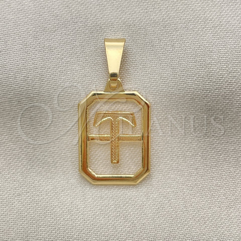 Dije Elegante 05.02.0069.20 Oro Laminado, Diseño de Iniciales, Pulido, Tono Dorado
