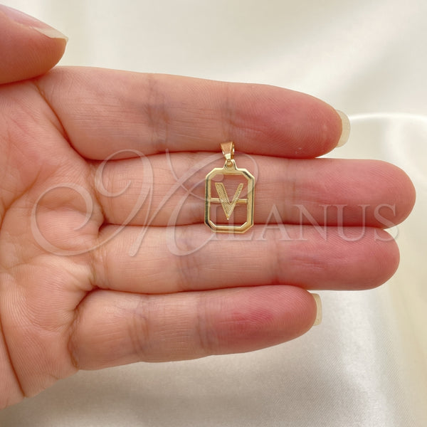 Dije Elegante 05.02.0069.22 Oro Laminado, Diseño de Iniciales, Pulido, Tono Dorado