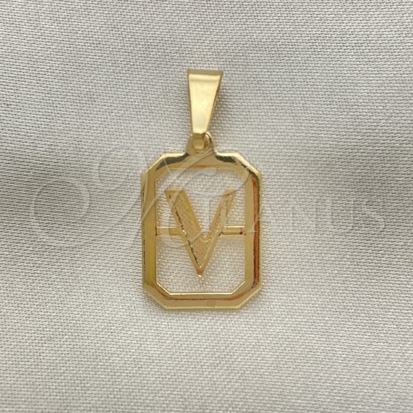 Dije Elegante 05.02.0069.22 Oro Laminado, Diseño de Iniciales, Pulido, Tono Dorado