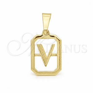 Dije Elegante 05.02.0069.22 Oro Laminado, Diseño de Iniciales, Pulido, Tono Dorado