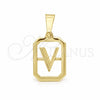 Dije Elegante 05.02.0069.22 Oro Laminado, Diseño de Iniciales, Pulido, Tono Dorado