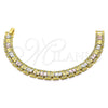 Pulsera Solida 03.102.0069.07 Oro Laminado, Diamantado, Tres Tonos (09 MM Thickness, 7 Inches Length)