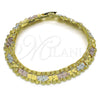 Pulsera Solida 03.102.0069.07 Oro Laminado, Diamantado, Tres Tonos (09 MM Thickness, 7 Inches Length)