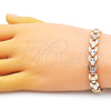 Pulsera Solida 03.102.0076.08 Oro Laminado, Diamantado, Tres Tonos (Thickness, 8 Inches Length)