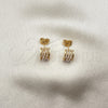 Arete Dormilona 02.379.0043 Oro Laminado, con Marfil Perla, Pulido, Tono Dorado