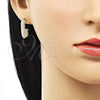 Arete Dormilona 02.379.0045 Oro Laminado, con Marfil Perla, Pulido, Tono Dorado