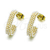 Arete Dormilona 02.379.0045 Oro Laminado, con Marfil Perla, Pulido, Tono Dorado
