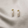 Arete Dormilona 02.379.0045 Oro Laminado, con Marfil Perla, Pulido, Tono Dorado