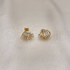 Arete Dormilona 02.379.0046 Oro Laminado, con Marfil Perla, Pulido, Tono Dorado
