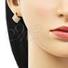 Arete Dormilona 02.379.0047 Oro Laminado, con Marfil Perla, Pulido, Tono Dorado