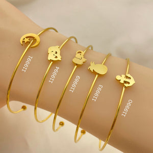 Kit Surtido de 20 Brazaletes Delgados Tipo Cuff Ajustables de Oro Laminado al por mayor — SKU 152653