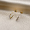 Arete Dormilona 02.379.0049 Oro Laminado, Diseño de Corazón, con Marfil Perla, Pulido, Tono Dorado