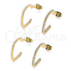 Arete Dormilona 02.379.0049 Oro Laminado, Diseño de Corazón, con Marfil Perla, Pulido, Tono Dorado