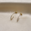 Arete Dormilona 02.379.0049.1 Oro Laminado, Diseño de Corazón, con Blanca Cristal, Pulido, Tono Dorado