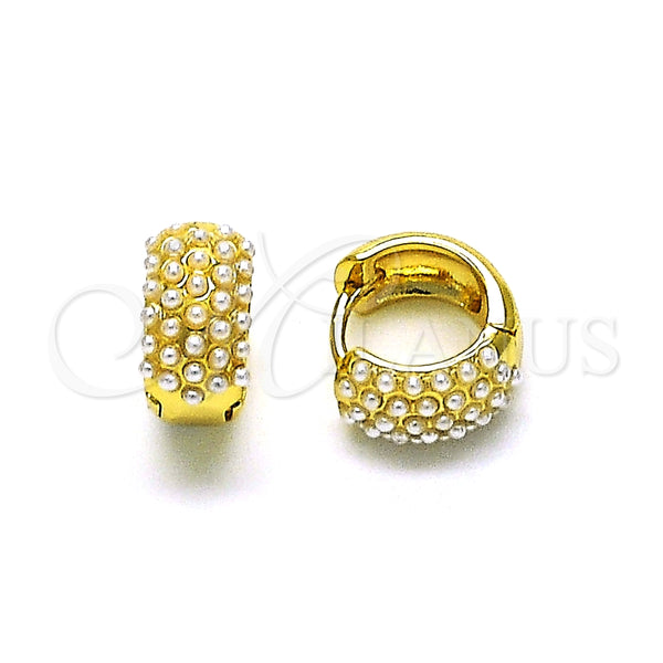 Arete Dormilona 02.379.0050.12 Oro Laminado, con Perla Marfil, Pulido, Tono Dorado