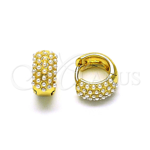 Arete Dormilona 02.379.0050.12 Oro Laminado, con Perla Marfil, Pulido, Tono Dorado
