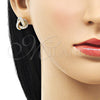 Arete Dormilona 02.379.0051 Oro Laminado, Diseño de Nudo, con Marfil Perla, Pulido, Tono Dorado