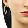 Arete Dormilona 02.379.0052 Oro Laminado, Diseño de Corazón y Torcido, con Marfil Perla, Pulido, Tono Dorado