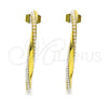 Arete Dormilona 02.379.0052 Oro Laminado, Diseño de Corazón y Torcido, con Marfil Perla, Pulido, Tono Dorado