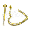 Arete Dormilona 02.379.0052 Oro Laminado, Diseño de Corazón y Torcido, con Marfil Perla, Pulido, Tono Dorado
