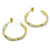 Argolla Mediana 02.379.0053.30 Oro Laminado, Diseño de Torcido, con Marfil Perla, Pulido, Tono Dorado