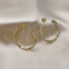 Argolla Mediana 02.379.0053.30 Oro Laminado, Diseño de Torcido, con Marfil Perla, Pulido, Tono Dorado