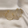 Argolla Mediana 02.379.0053.1.30 Oro Laminado, Diseño de Torcido, con Blanca Cristal, Pulido, Tono Dorado