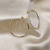 Argolla Mediana 02.379.0053.1.40 Oro Laminado, Diseño de Torcido, con Blanca Cristal, Pulido, Tono Dorado
