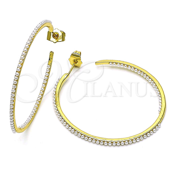 Argolla Mediana 02.379.0055.45 Oro Laminado, con Marfil Perla, Pulido, Tono Dorado