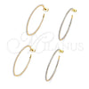 Argolla Mediana 02.379.0055.1.45 Oro Laminado, con Blanca Cristal, Pulido, Tono Dorado