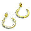 Argolla Pequeña 02.379.0056.1.20 Oro Laminado, con Blanca Cristal, Pulido, Tono Dorado