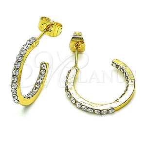 Argolla Pequeña 02.379.0056.1.20 Oro Laminado, con Blanca Cristal, Pulido, Tono Dorado