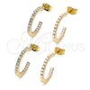Argolla Pequeña 02.379.0056.1.20 Oro Laminado, con Blanca Cristal, Pulido, Tono Dorado