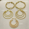 Kit Surtido de 25 Argollas Triples de Oro Laminado al por mayor — SKU 152688