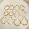 Kit Surtido de 30 Argollas Tricolor de 30 mm de Oro Laminado al por mayor — SKU 152689