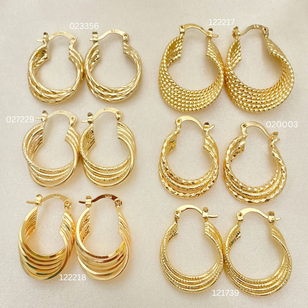 Kit Surtido de 30 Argollas de Alambre Trenzado de Oro Laminado al por mayor — SKU 152692
