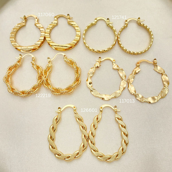 Kit Surtido de 30 Argollas de 30 mm de Oro Laminado al por mayor — SKU 152693