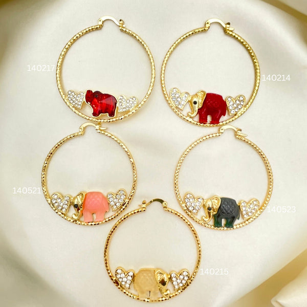 Kit Surtido de 25 Argollas de Elefante de Oro Laminado al por mayor — SKU 152695