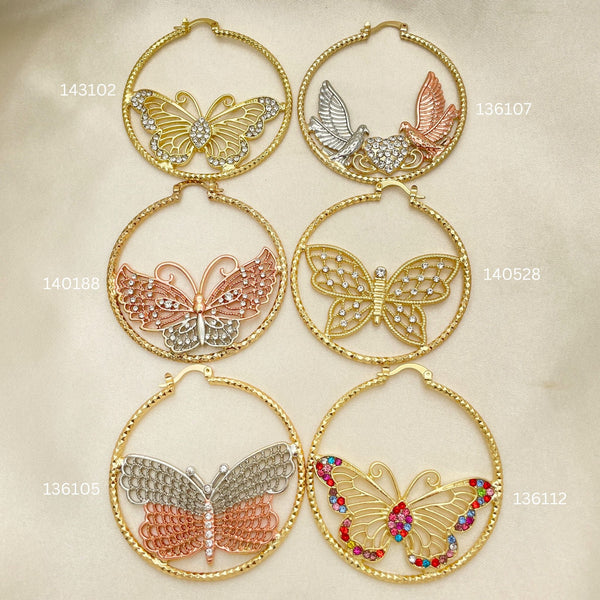 Kit Surtido de 25 Argollas con Diseños de Oro Laminado al por mayor — SKU 152710