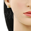 Arete Dormilona 02.344.0011.2 Oro Laminado, con Blanca Micro Pave, Pulido, Tono Dorado