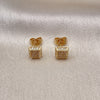 Arete Dormilona 02.344.0011.2 Oro Laminado, con Blanca Micro Pave, Pulido, Tono Dorado