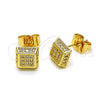 Arete Dormilona 02.344.0011.2 Oro Laminado, con Blanca Micro Pave, Pulido, Tono Dorado
