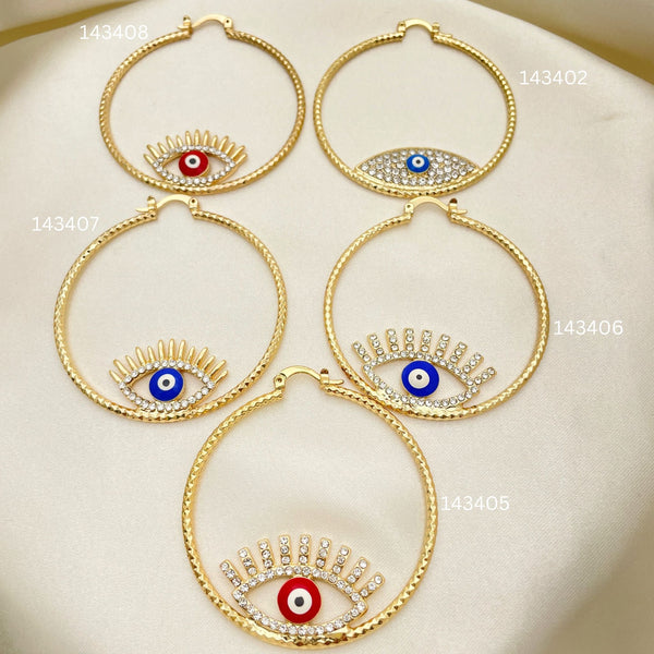 Kit Surtido de 25 Argollas de la Suerte con Diseños de Oro Laminado al por mayor — SKU 152713