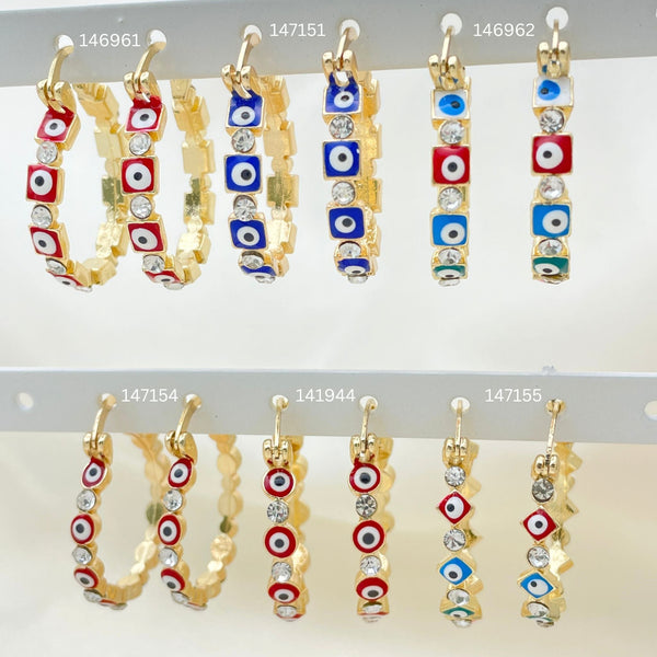 Kit Surtido de 25 Argollas de la Suerte con Diseños de Oro Laminado al por mayor — SKU 152714