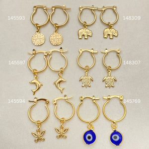 Kit Surtido de 30 Argollas con Diseños de Oro Laminado al por mayor — SKU 152716